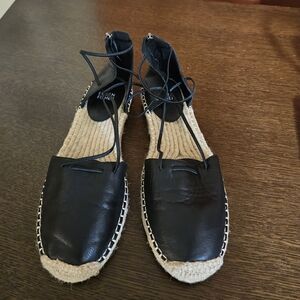 Eileen Fisher Leather Espadrille Sandals Shoes 8.5